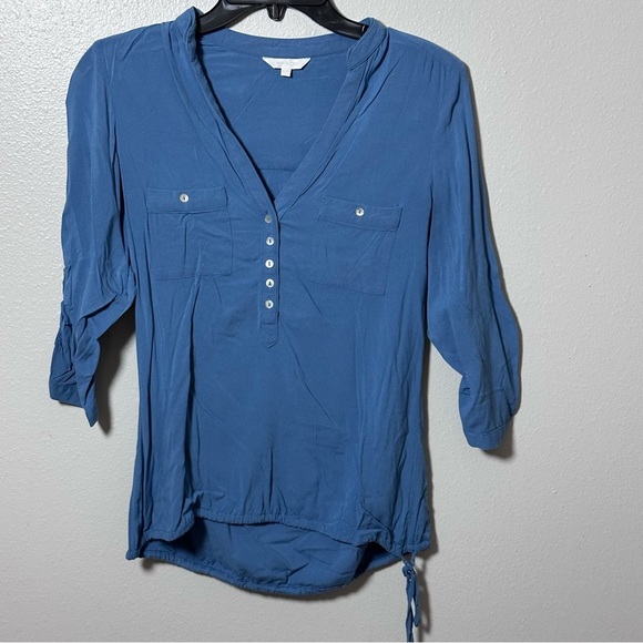 RW & Co Women Blue 3/4 Sleeve‎ button Shirt size XS - Picture 4 of 9